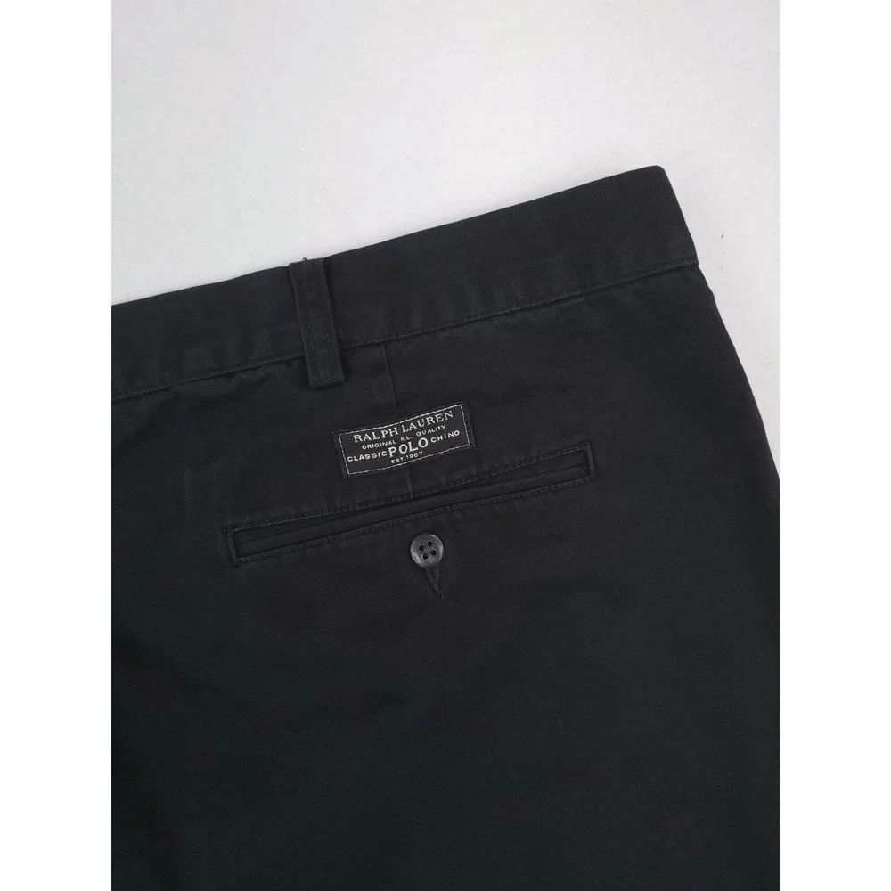 Vintage Polo Ralph Lauren Big Andrew Pants Mens 50Bx27 Black Pleated Slacks